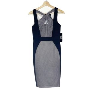 NWT Jax Colorblock Cutouts Sheath Dress Sleeveless Black Sz 2